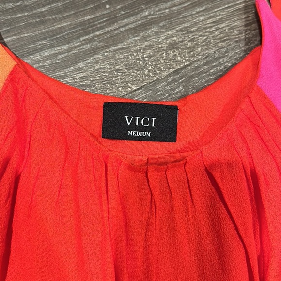 Vici Dresses Vici Collection Pink Orange Color Block Mini Dress Poshmark
